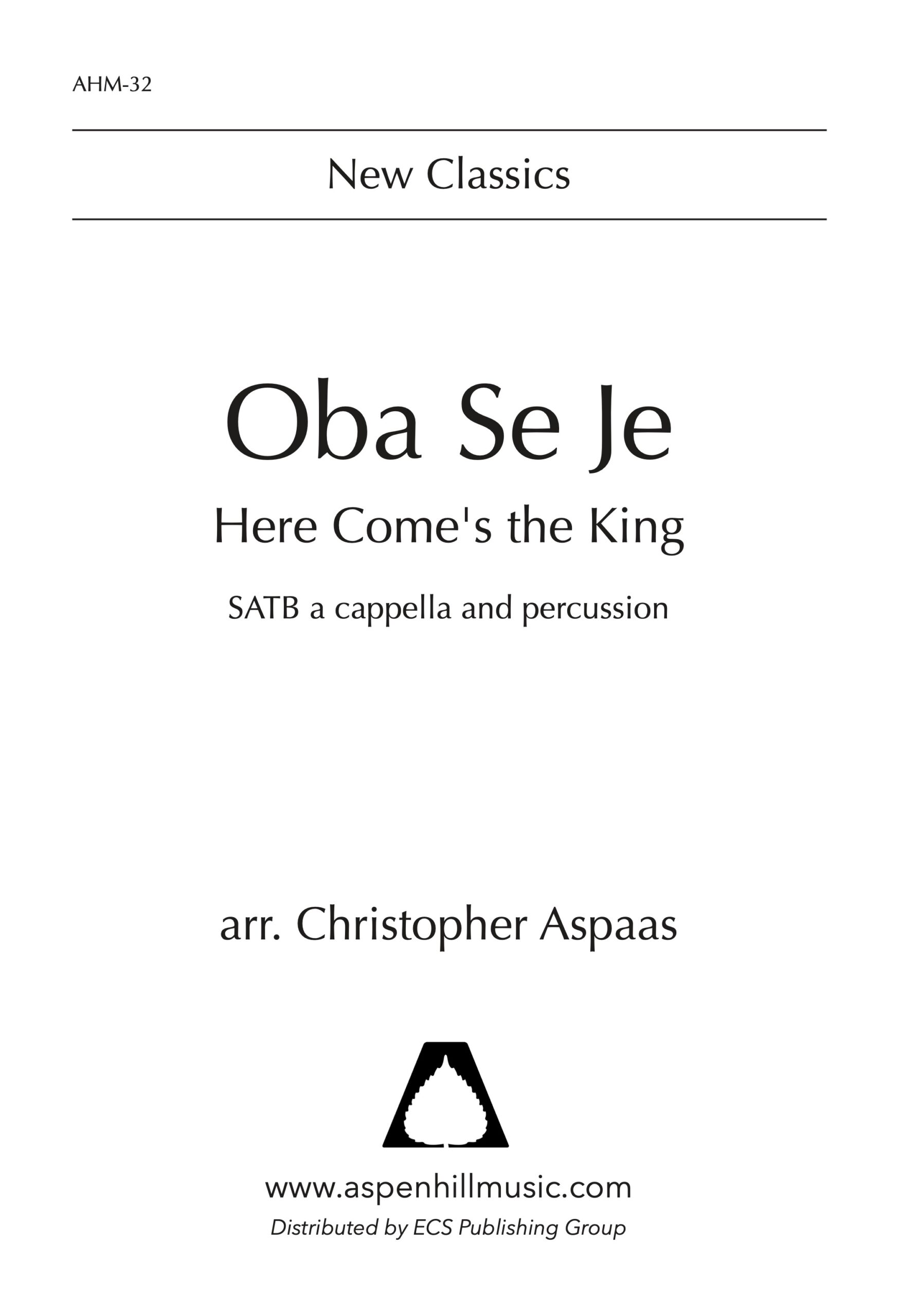 Oba Se Je (SATB)